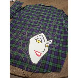 Rare Disney Cakeworthy Maleficent Plaid Flannel Shirt XL Grail 2025 #29‎